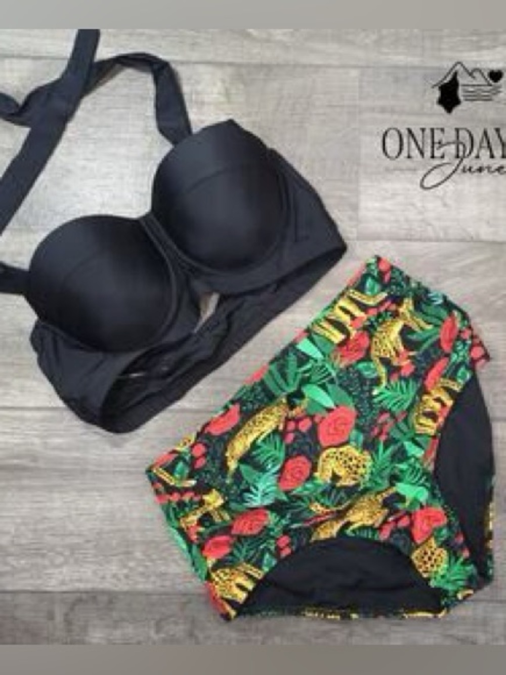 Women Halter Bikini Set High Waisted Push‎ Up Two Piece Swimsuits L - Picture 2 of 5